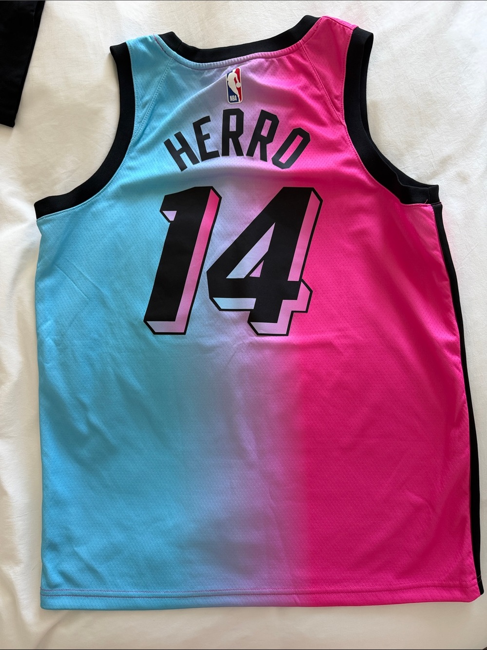 NBA Miami Gradient Pink and Blue #14 Basketball Jersey - Picture 2 of 3